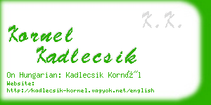 kornel kadlecsik business card